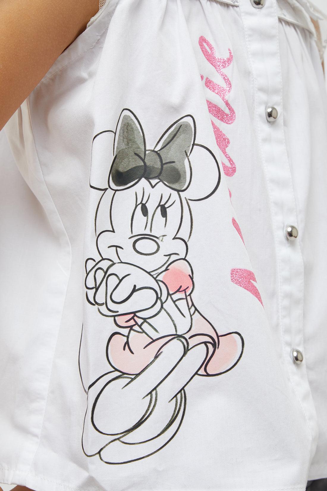 One Friday White Minnie Mouse Top - One Friday World