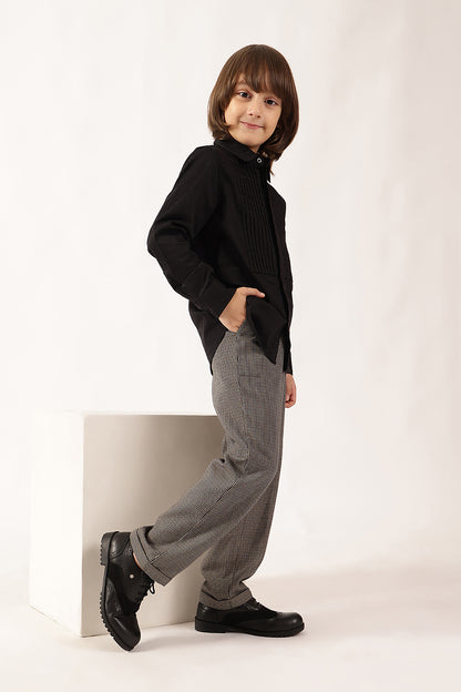 Boys Multi-Colored Solid Woven Trousers