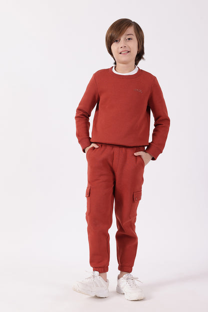 Boys Orange Cotton Blend Sweatshirt