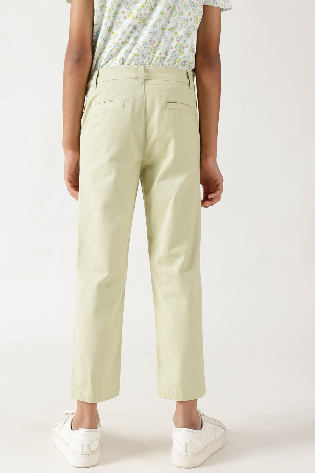 Boys Mint Regular Fitted Solid Trouser By One Friday