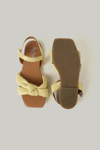 One Friday Girls Yellow Solid Sandal