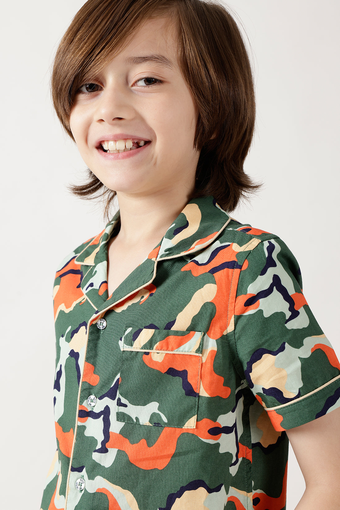 Boys Multi Color Loose Fit Half Sleeve Printed Shirts By One Friday
