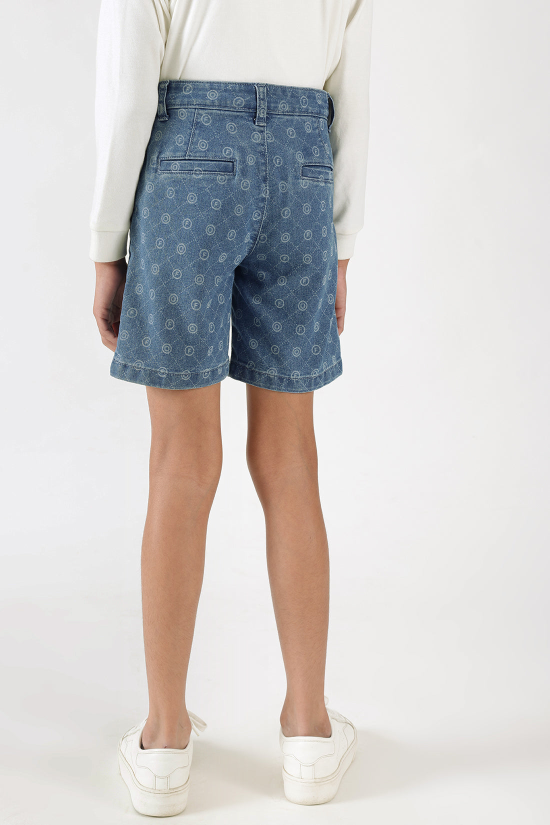 Boys Blue Printed Shorts by One Friday