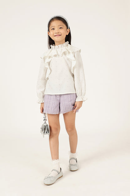 Girls' White Ruffled Top One Friday