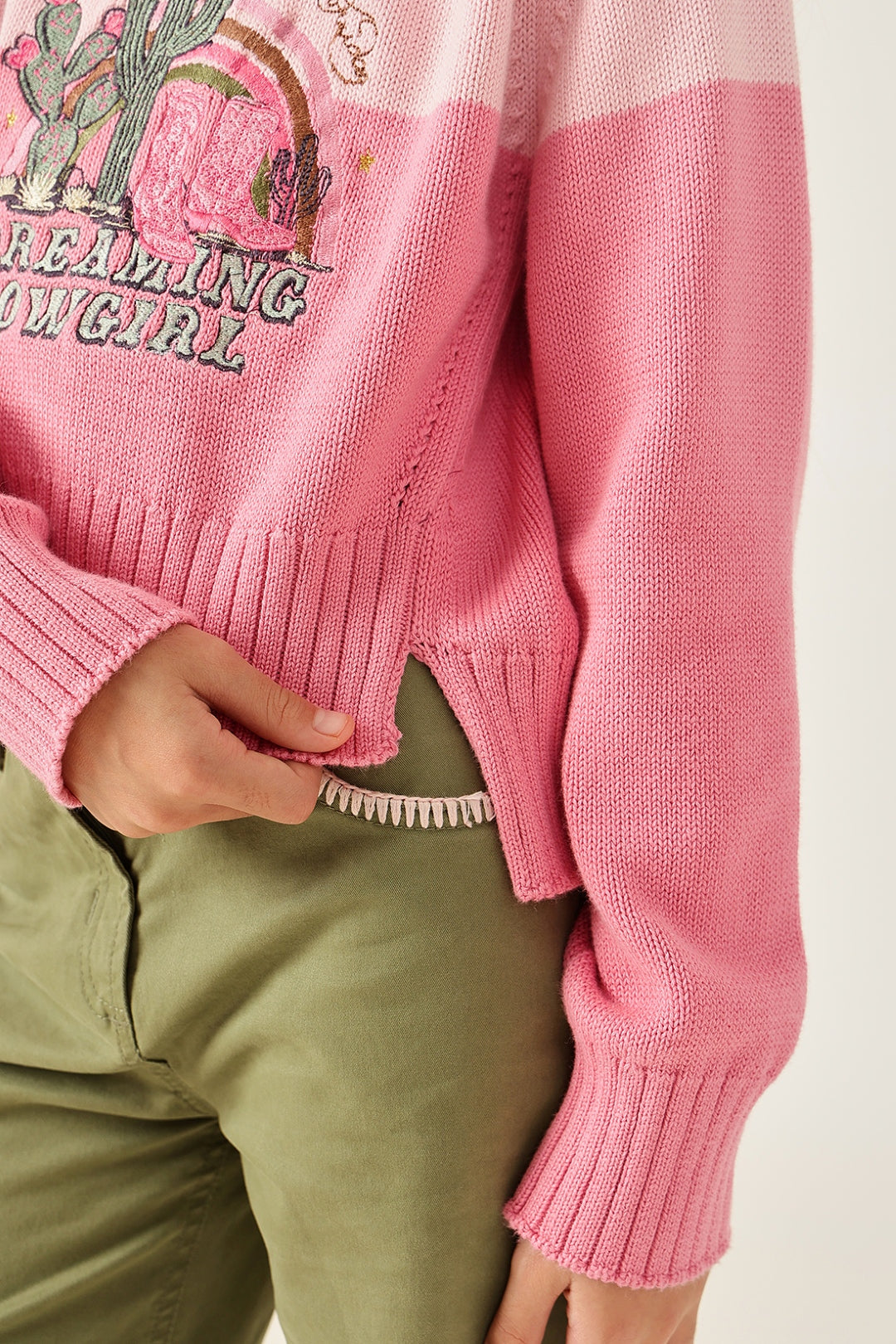 Girls Pink Knit Sweater – Cozy Winter Essential
