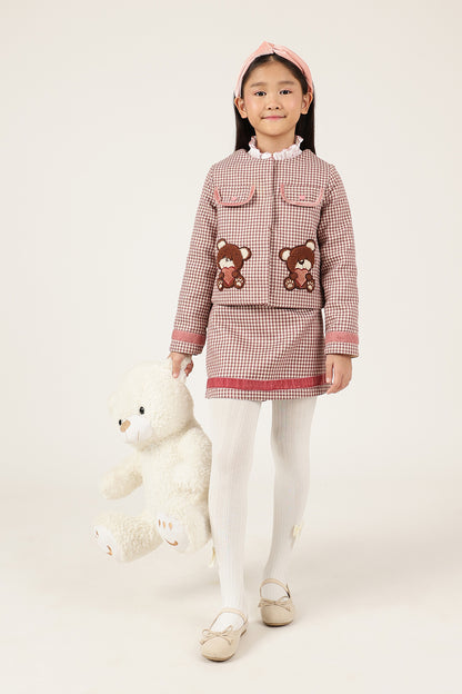 Girls Multicolour Checked Zip Jacket | One Friday