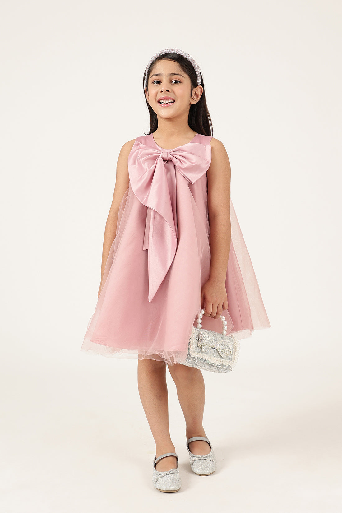 Girls Off Shoulder Sleeveless Zip Dress