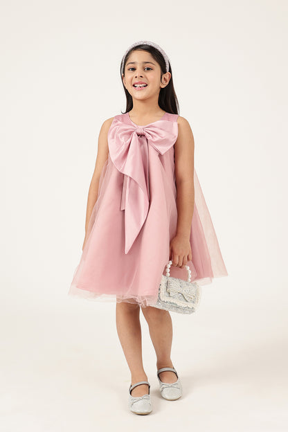 Girls Off Shoulder Sleeveless Zip Dress