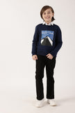 Boys Navy Blue Sweatshirt – Round Neck