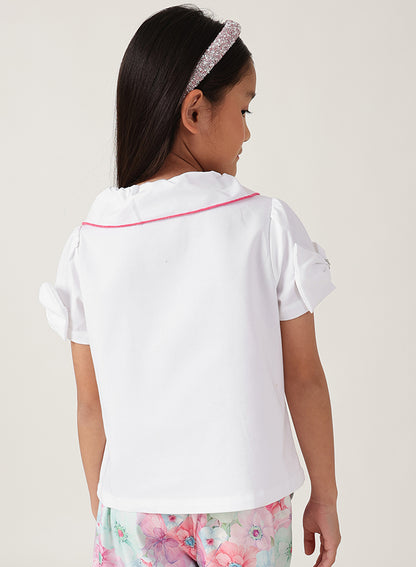 Girls White Essential Top