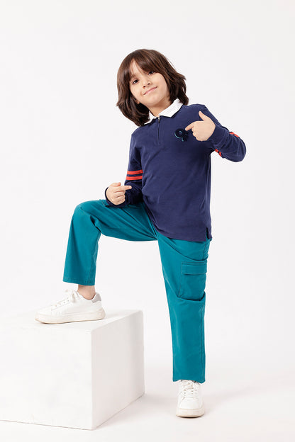 Boys Navy Blue Polo T-Shirt