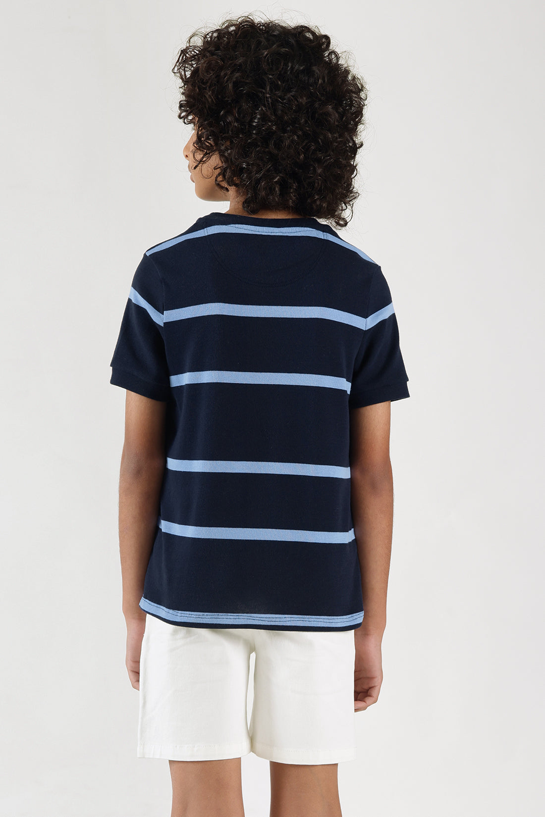 Boys Navy & Light Blue Stripe T-Shirt