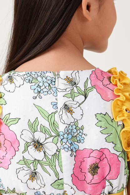 One Friday Girls Multi Flower Print Dress