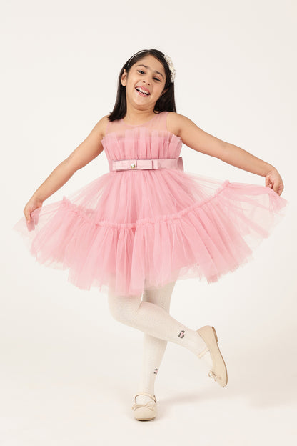 Girls Solid Sleeveless Zip Woven Dress | One Friday