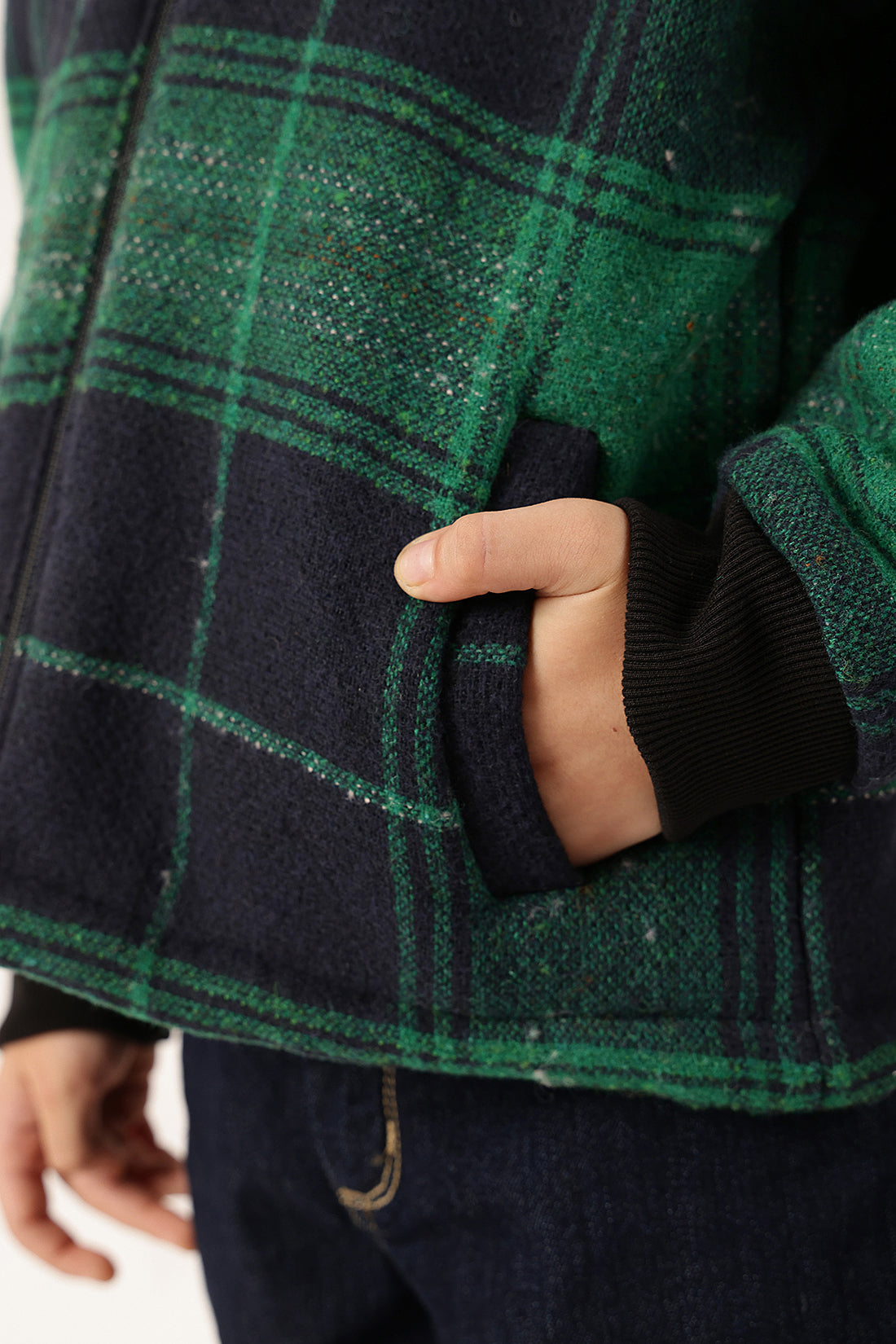 Boys Green Checked Jacket One Friday