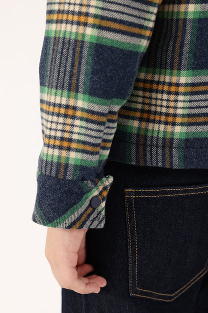 Boys Checked Polyester Embroidered Jacket