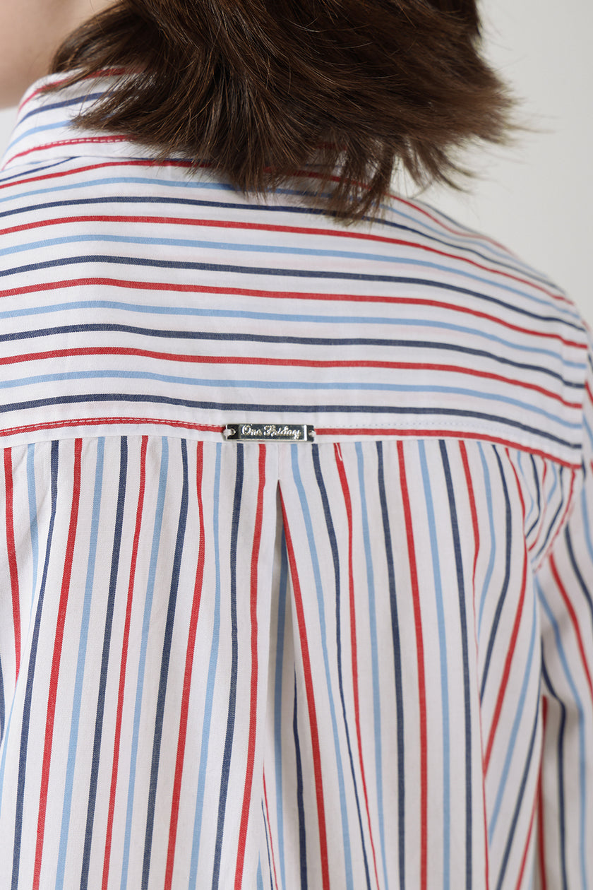 Boys Multi Regular Fit Full Sleeve Striped Shirt by One Friday