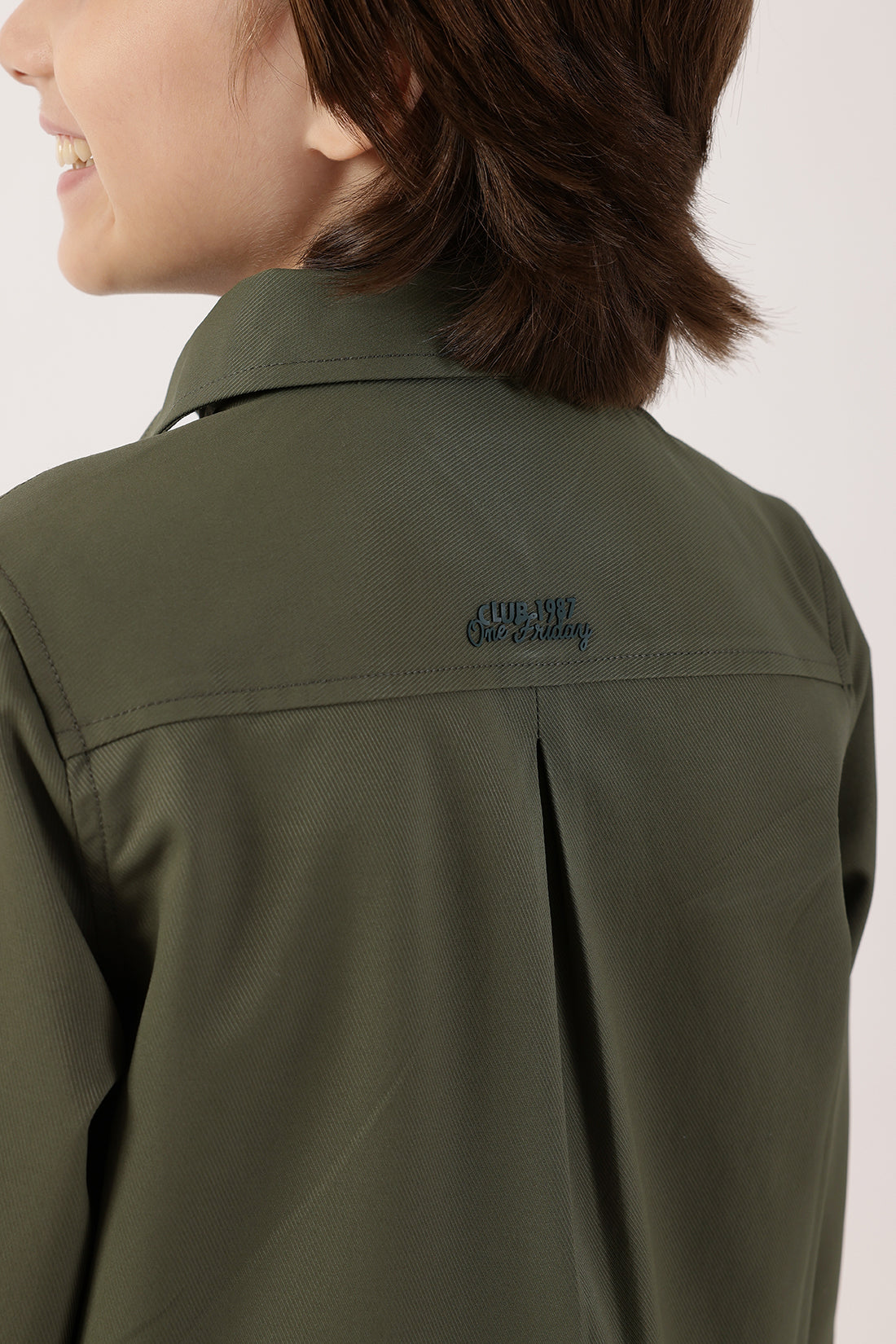 Boys Olive Cotton Knit Overshirt