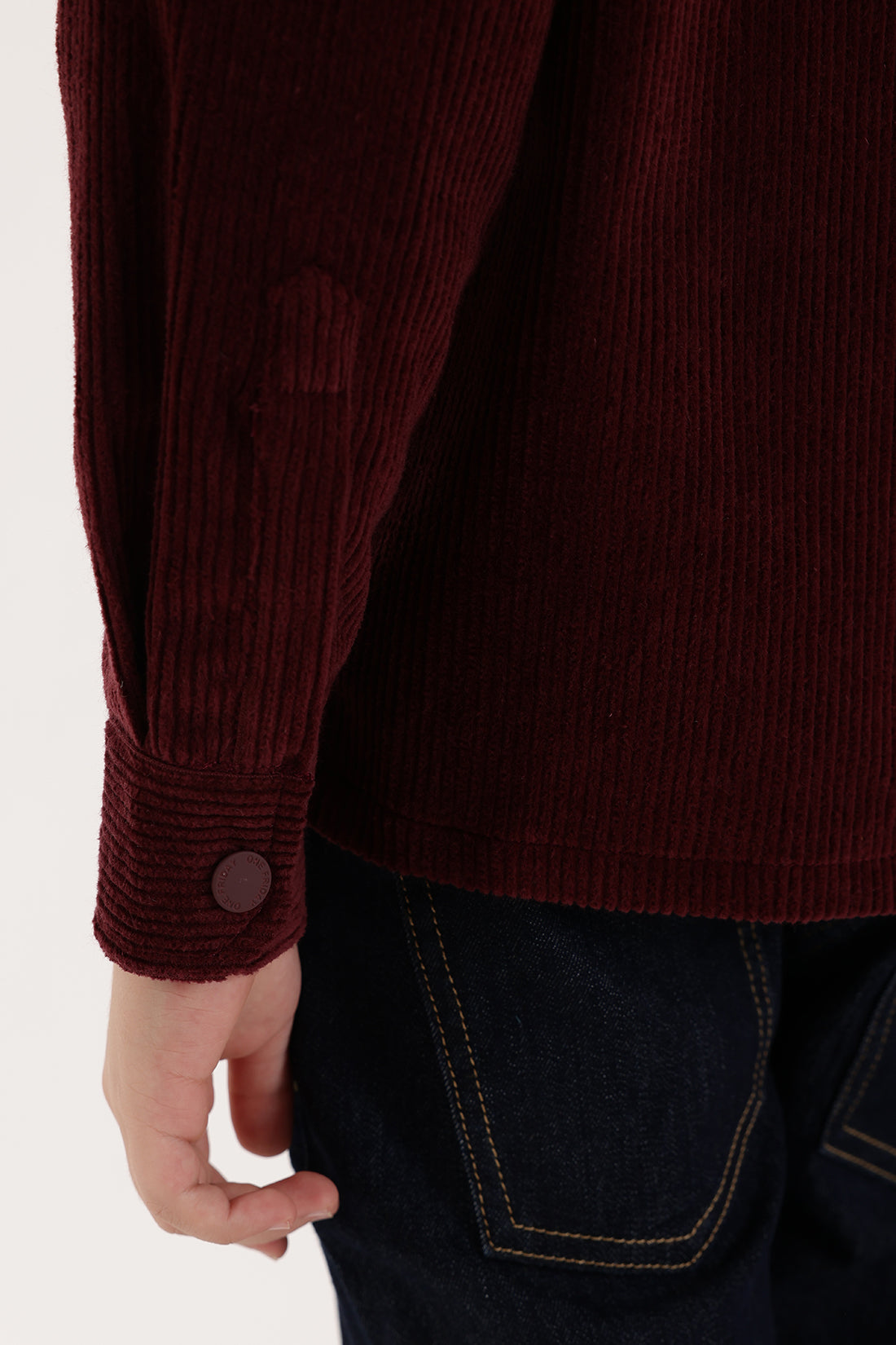 Boys Burgundy Cotton Knit Overshirt