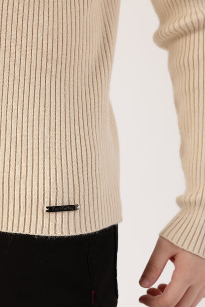 Boys Off-White Turtle Neck Jumper