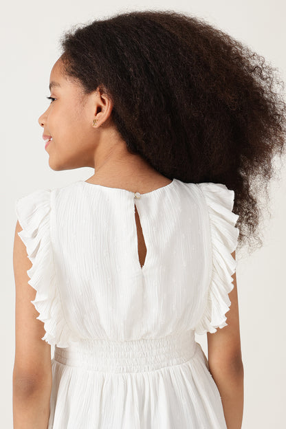 Girls Off-White Regular Fit Sleeveless Solid Top by One Friday