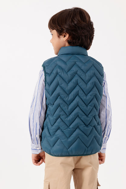 Boys Teal Sleeveless Jacket One Friday