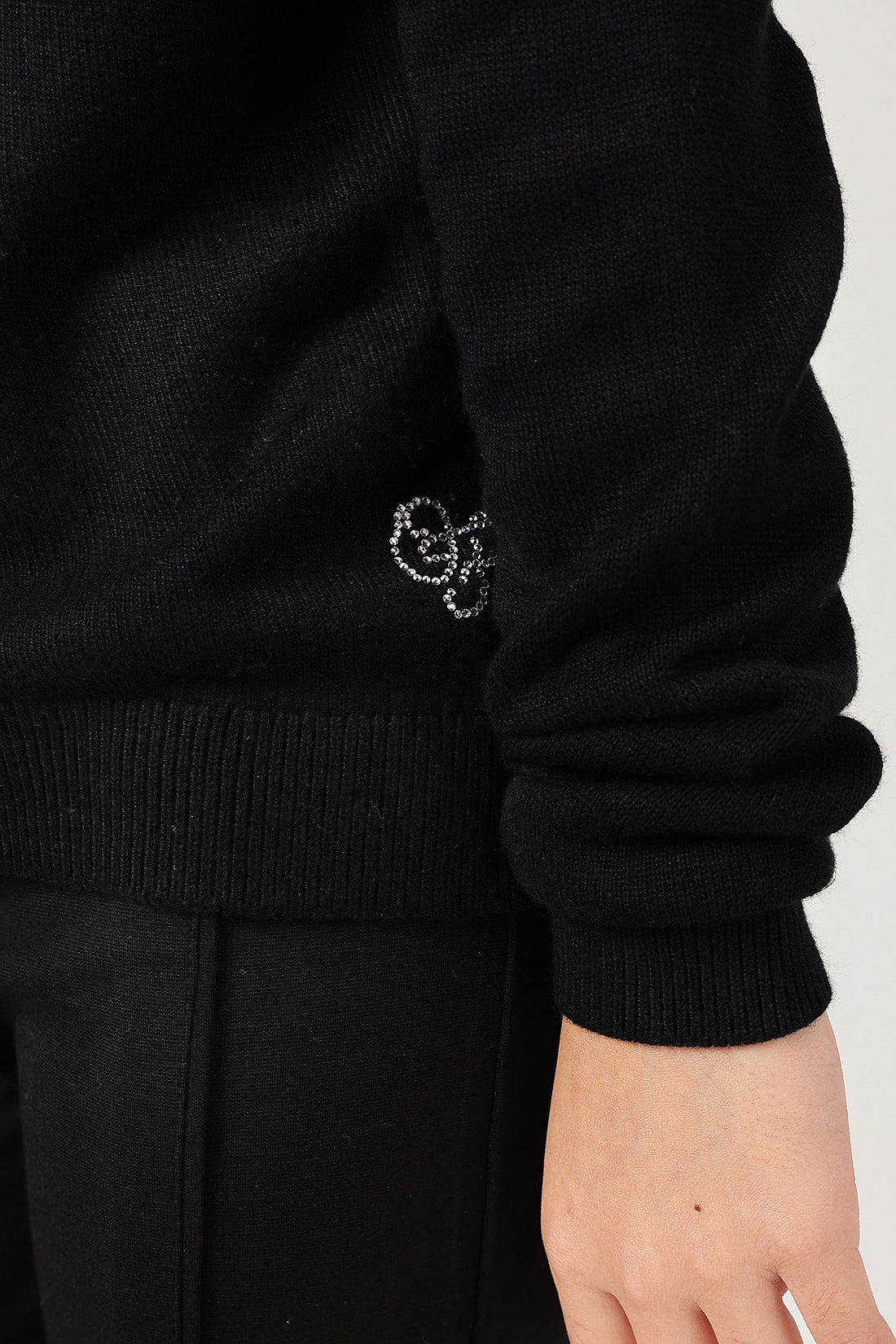 Girls' Black Sweater with Frill Detailing One Friday