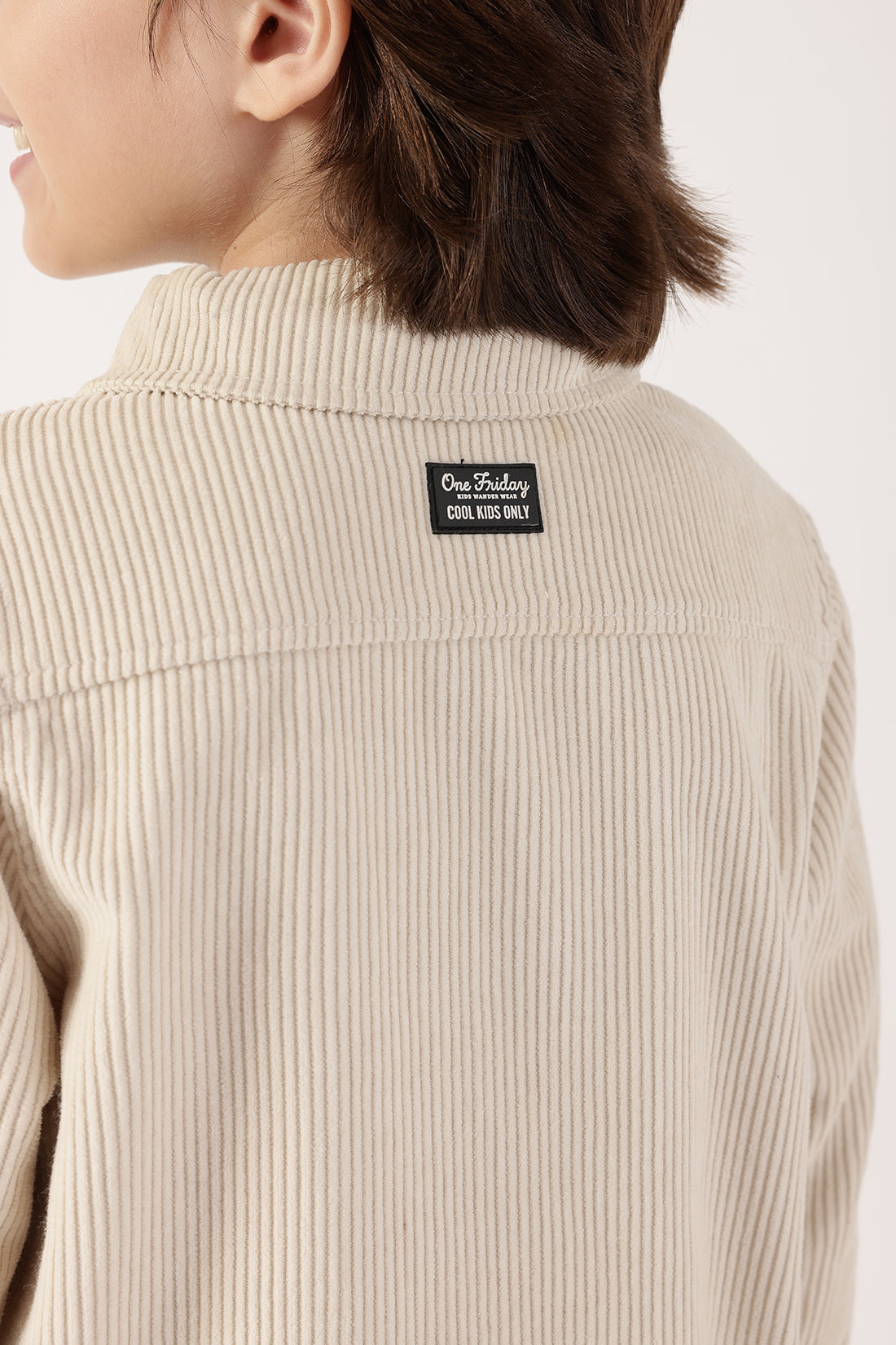 One Friday Boys Beige Cotton Knit Overshirt