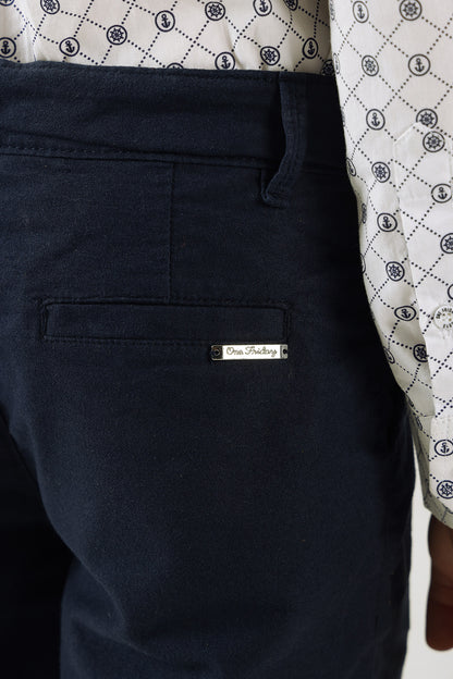 Boys Blue Regular Fit Solid Shorts by One Friday