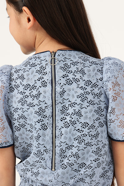 Girls Blue Woven Dress