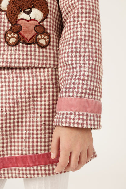 Girls Multicolour Checked Zip Jacket | One Friday