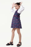 One Friday Kids Girls Navy Blue Minnie Printed Dress With Top