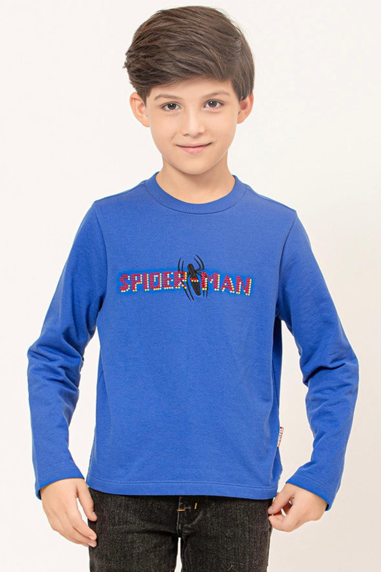 Kids Boys Blue Spider-Man Printed Sweatshirt