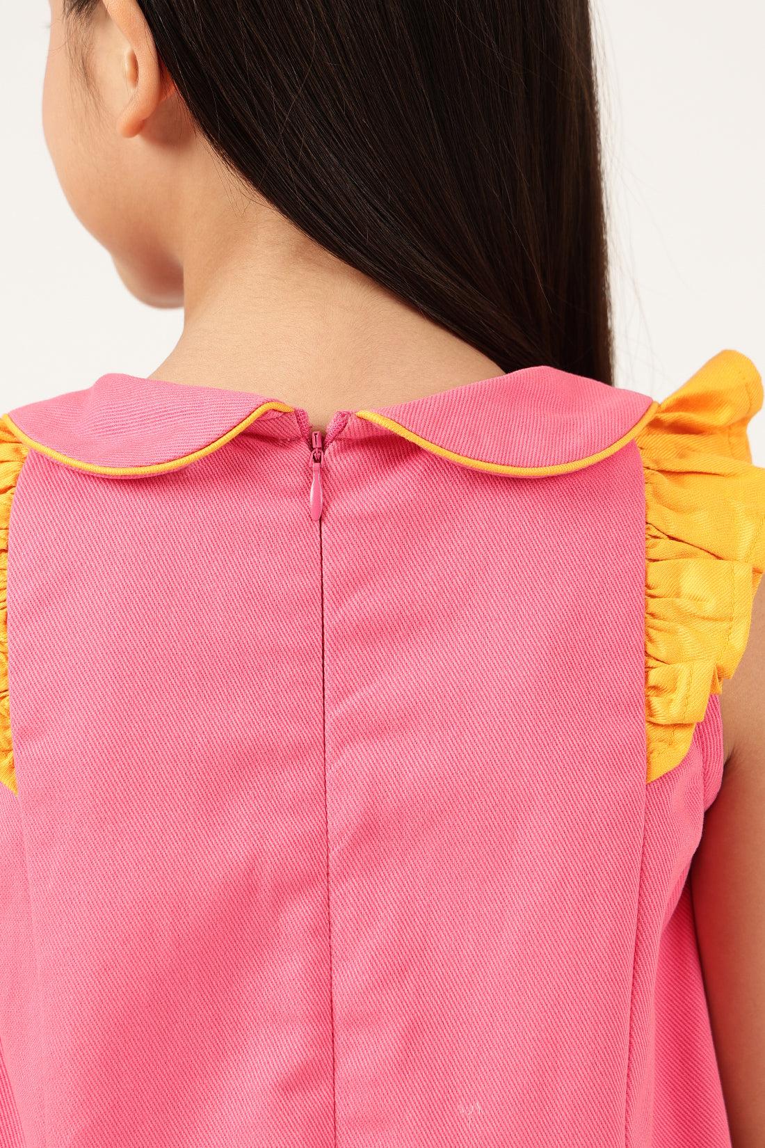 Girls Pink Peter Pan Collar Dress