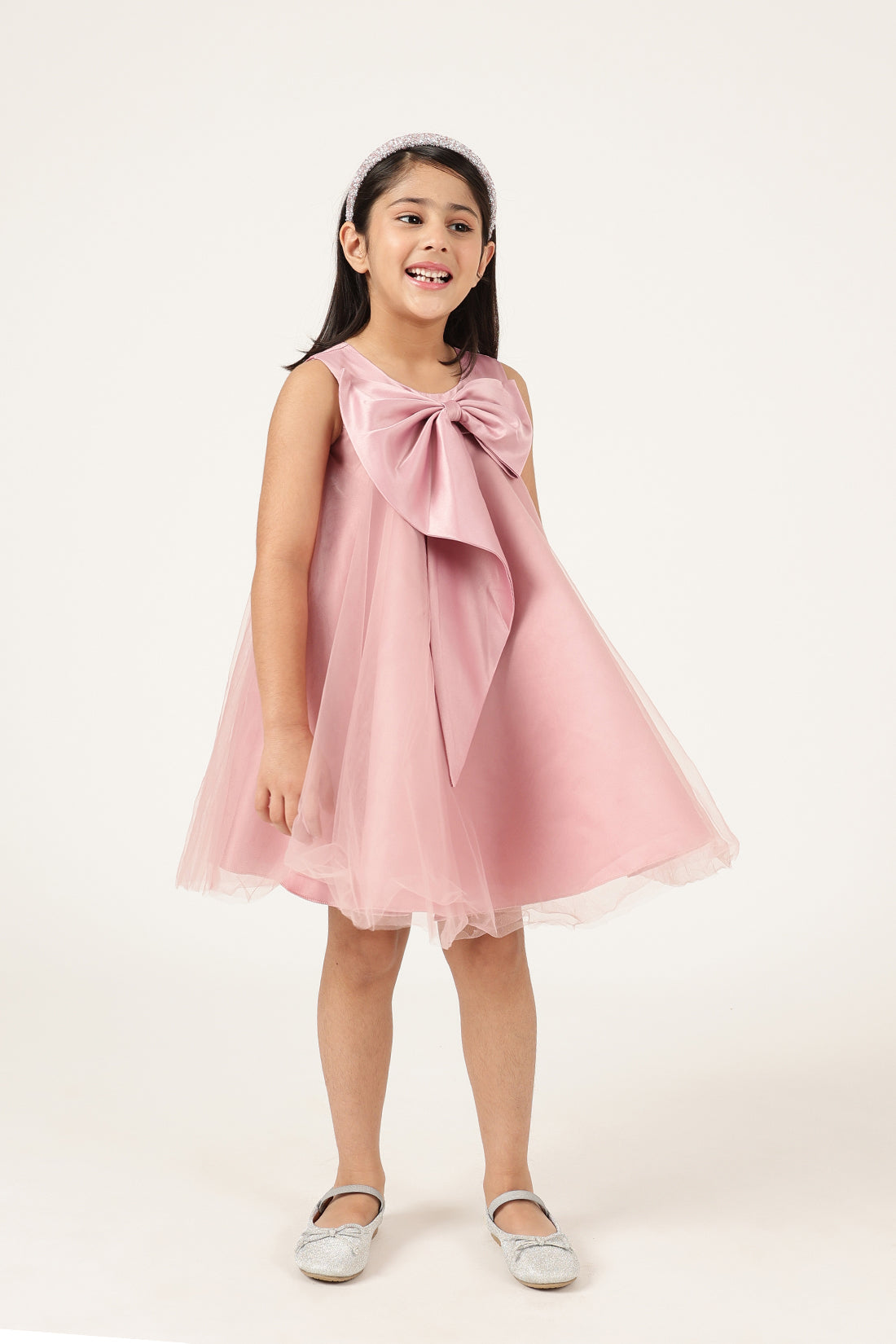 Girls Off Shoulder Sleeveless Zip Dress