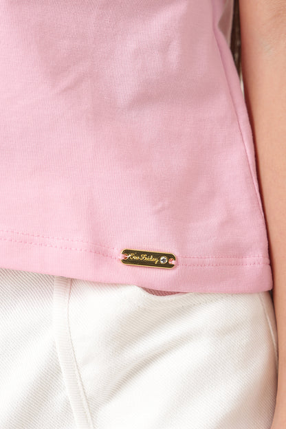 Girls Pink Graphic Cotton Jersey T-Shirt