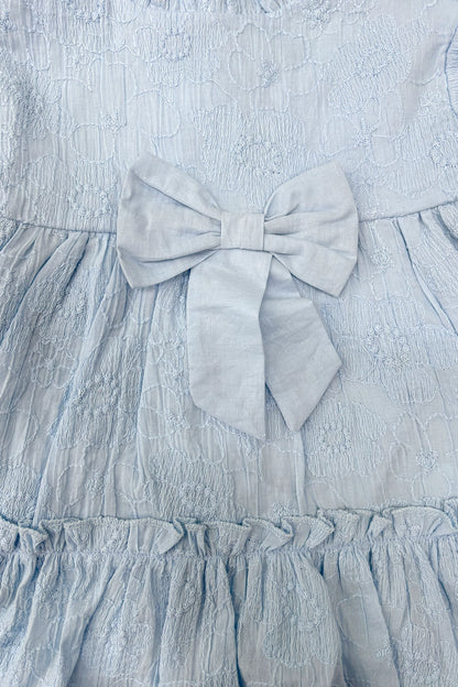 Baby Girls Blue Schiffli Cotton Dress