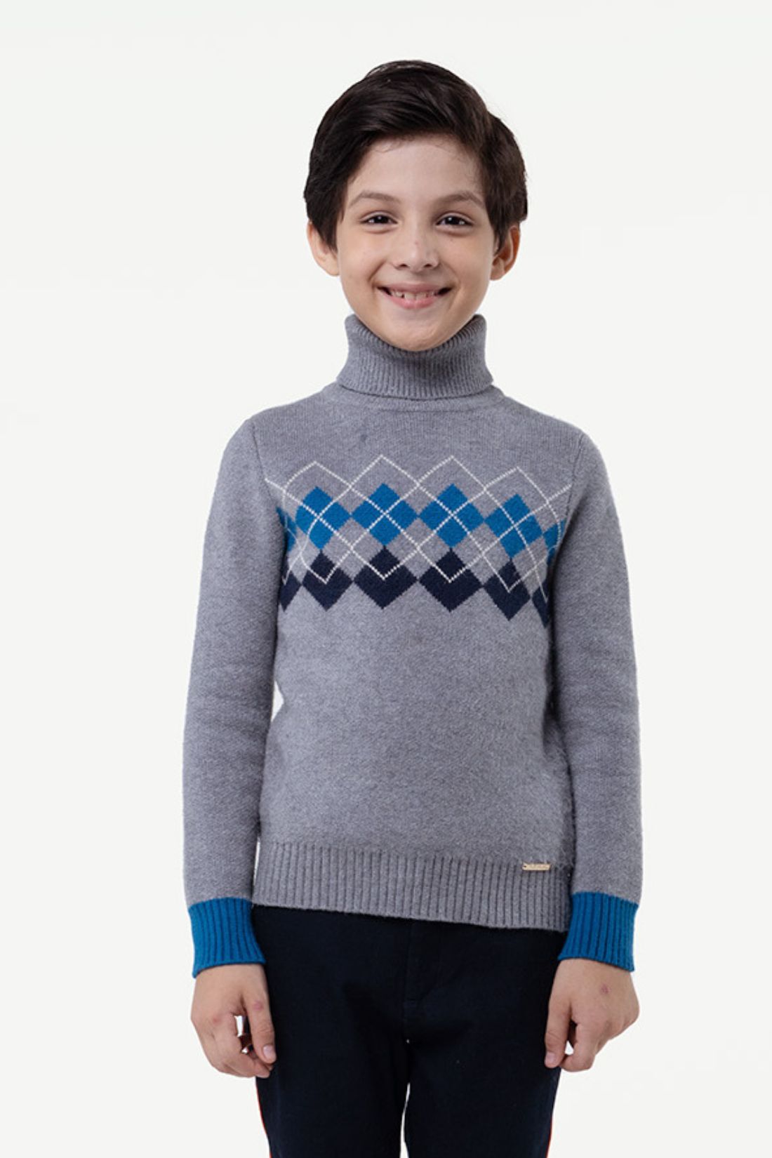 Boys Grey Abstract Sweater