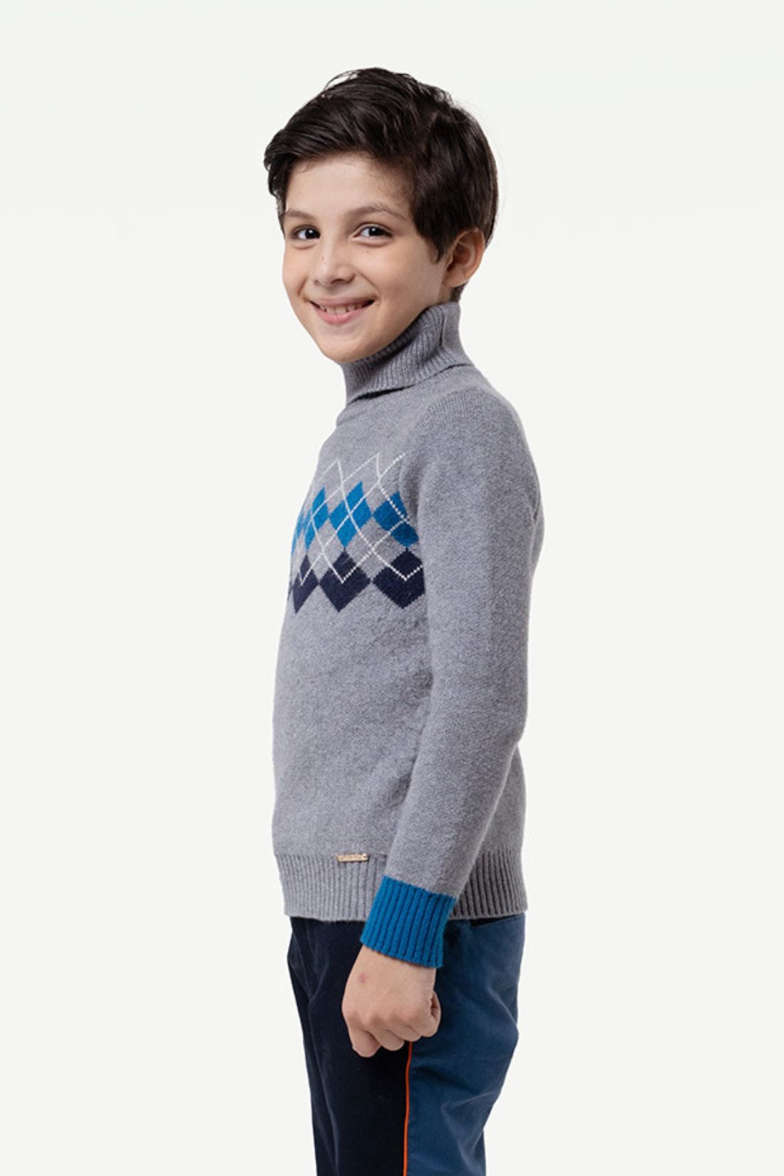 Boys Grey Abstract Sweater