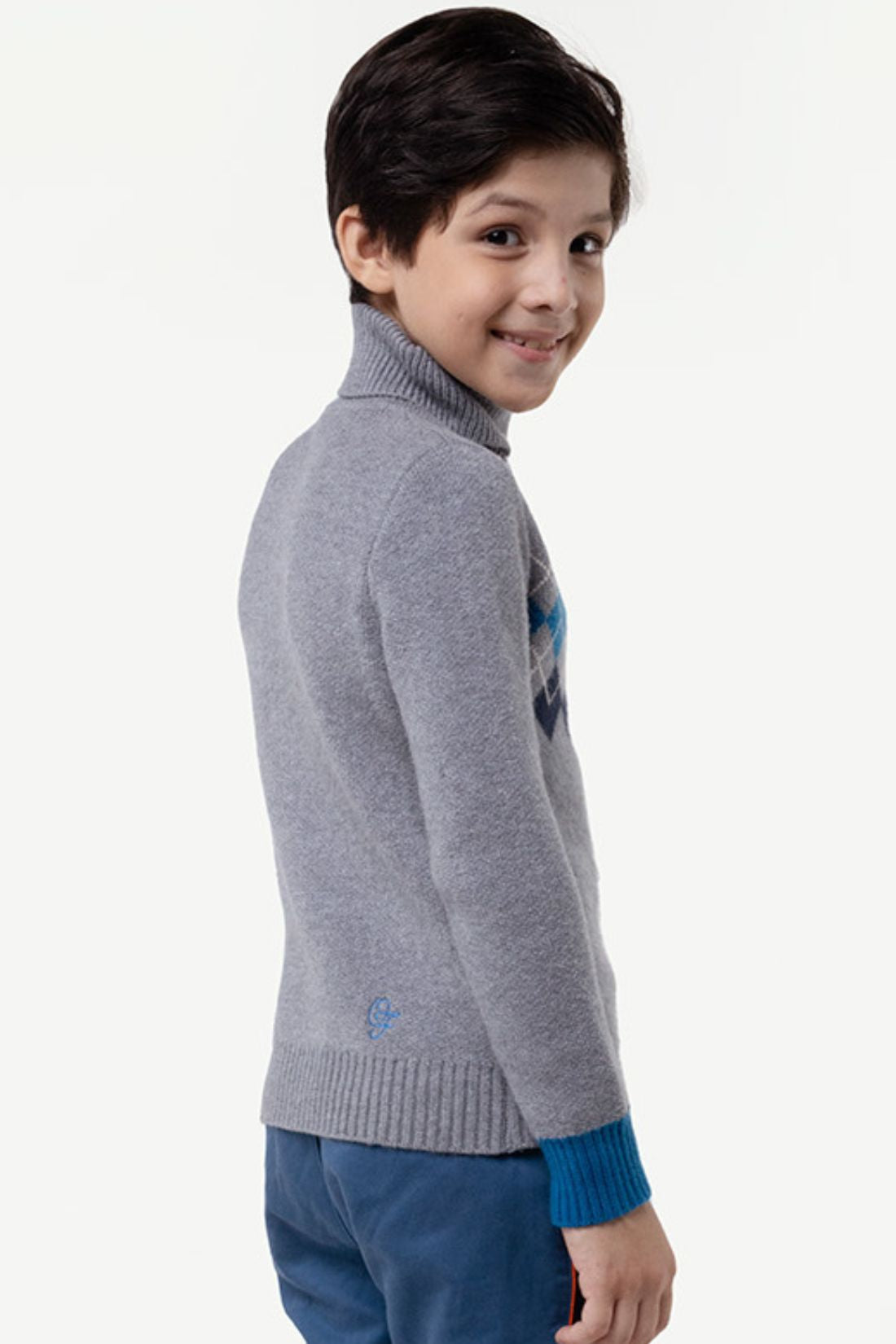 Boys Grey Abstract Sweater