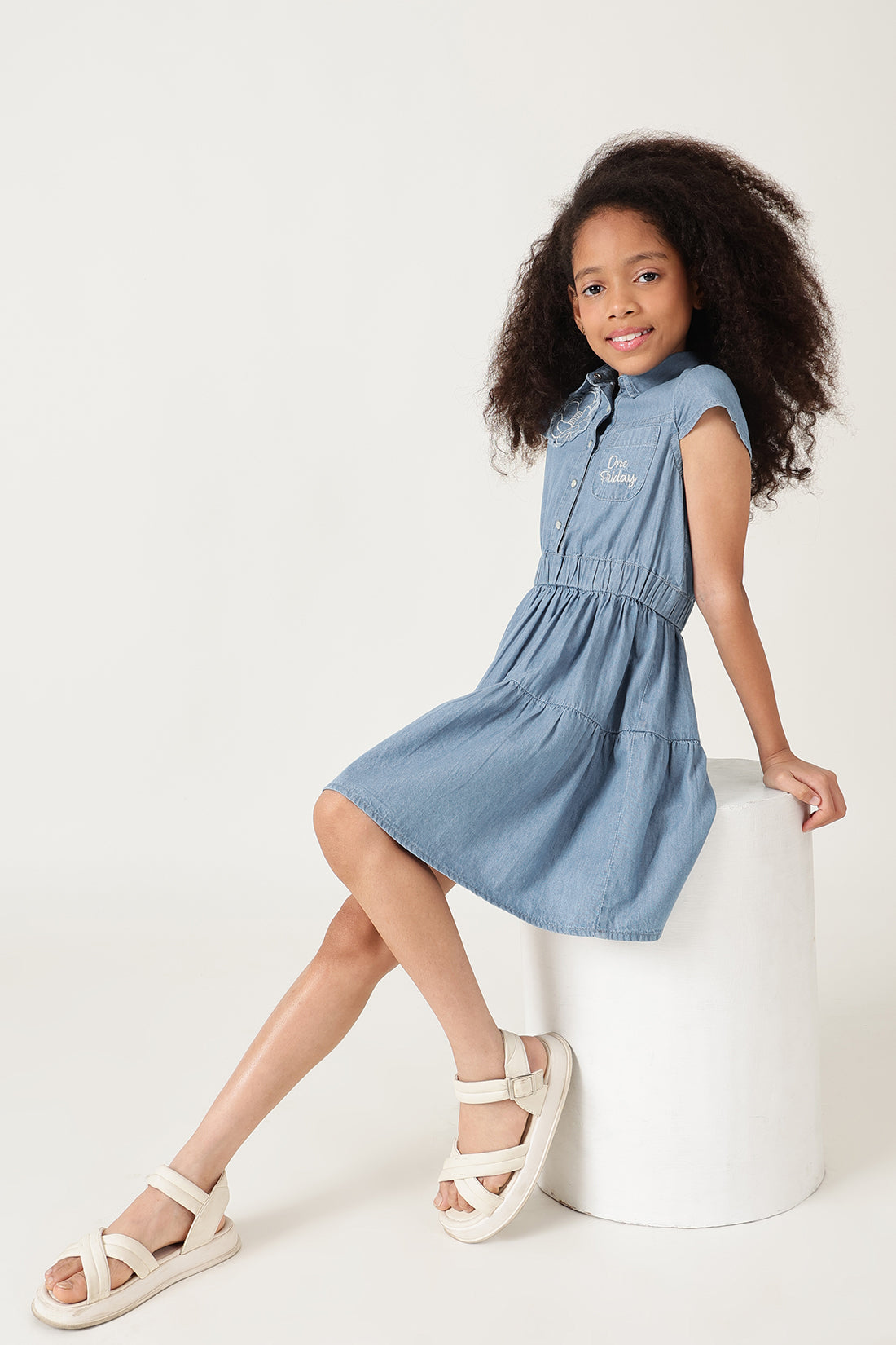 One Friday Girls Blue Denim Dress