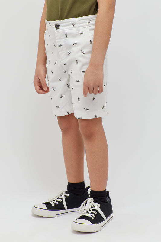 Off White Shorts With Fun Print