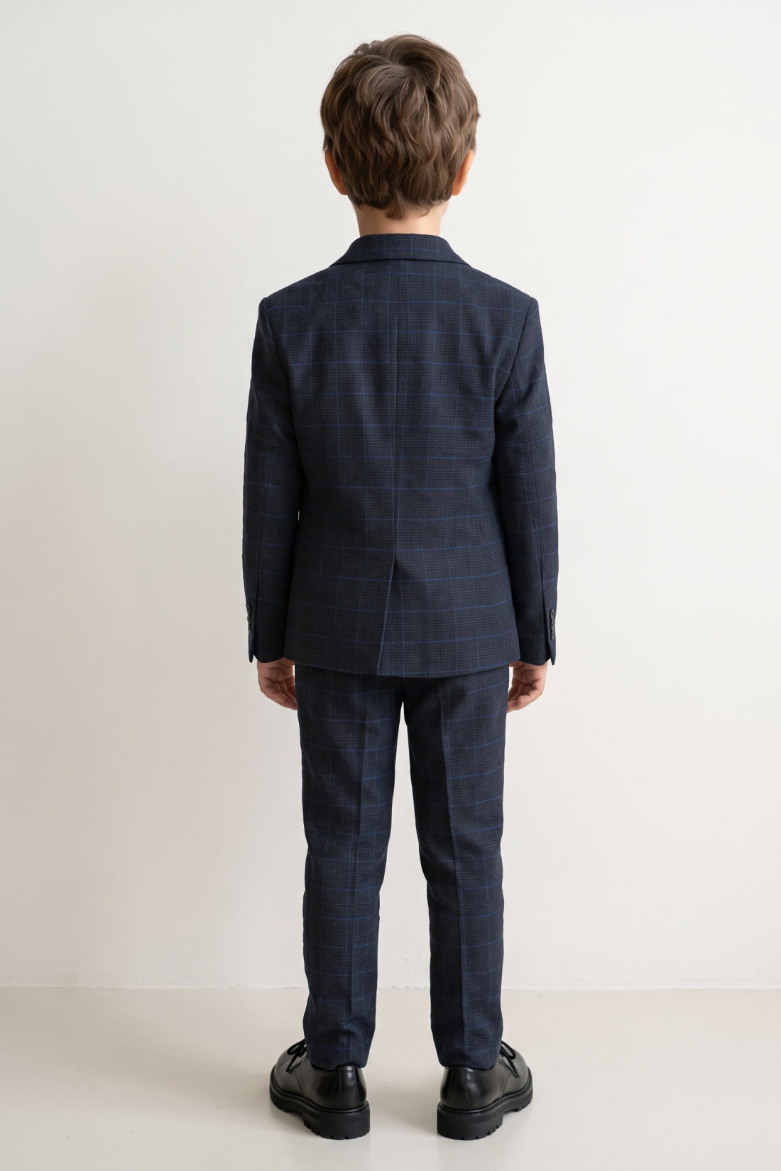 Boys Navy Blue Solid Twill Blazer