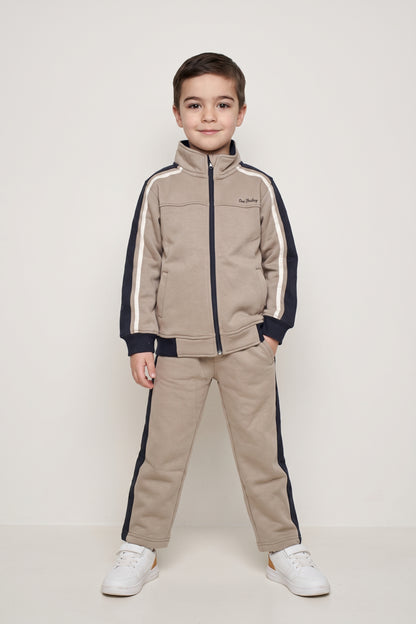 Boys Sand Cotton Blend Zip Sweatshirt