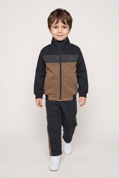 Boys Multicolour Cotton Blend Zip Sweatshirt