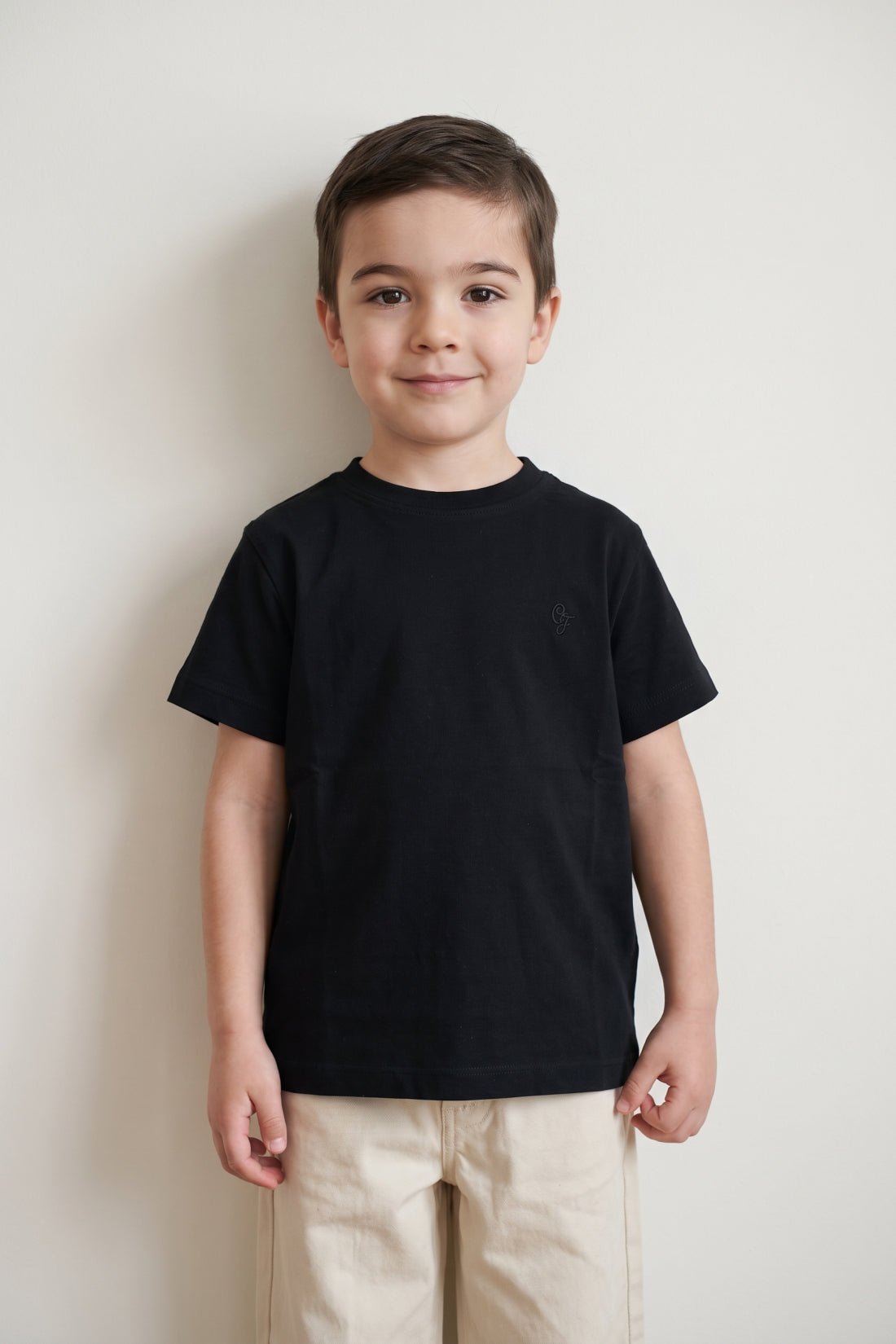 Boys Black Modal Blend Round Neck T-Shirt