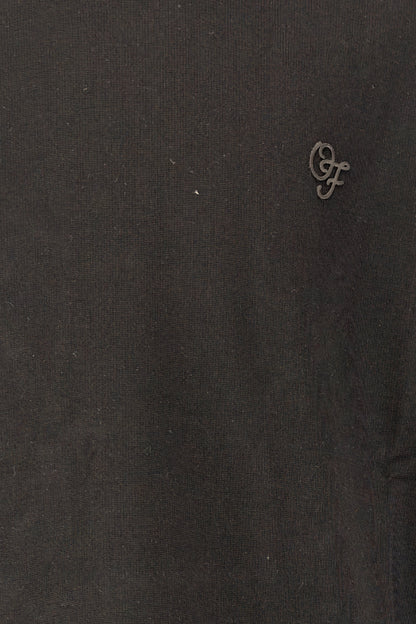 Boys Black Modal Blend Printed Embellished T-Shirt