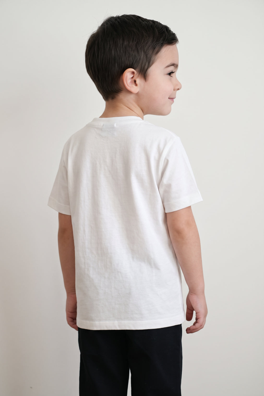 Boys White Modal Blend Round Neck T-Shirt