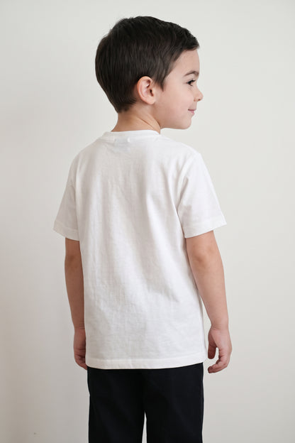 Boys White Modal Blend Round Neck T-Shirt