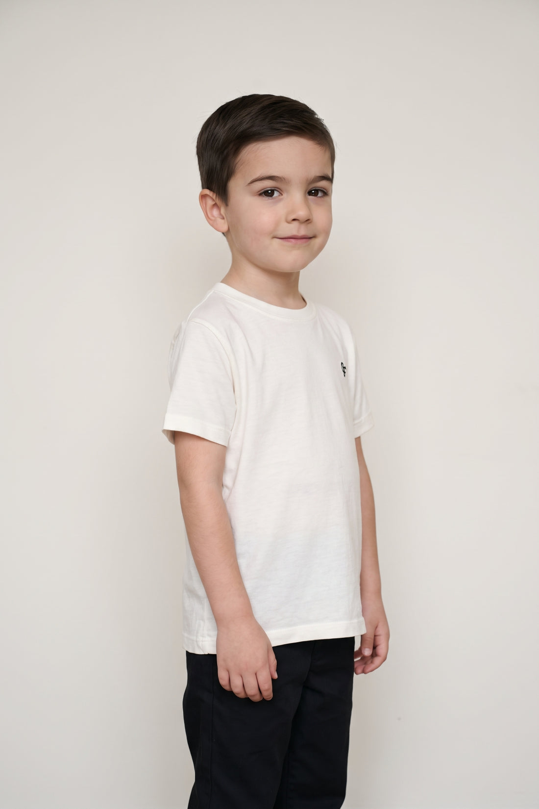 Boys White Modal Blend Round Neck T-Shirt